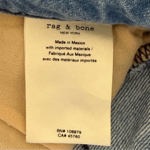 Rag & Bone Nina High-Rise Cigarette Ankle Jean raw edge Size 27 button fly - Picture 13 of 15